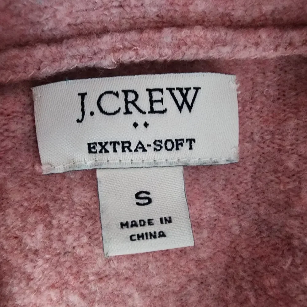 J. Crew Extra-Soft Wool Blend Baby Pink V-Neck Cardigan Sweater | Women's Small